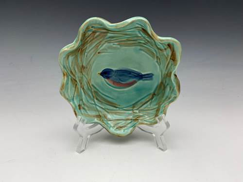 Turquoise Bird Nest Bowl - Heart of the Home Inc