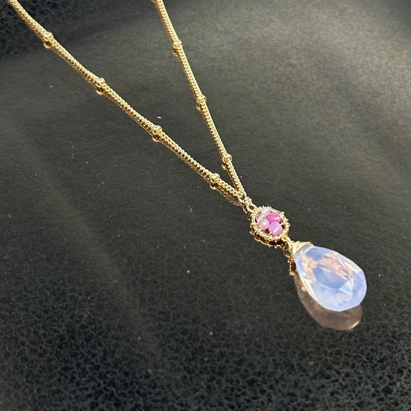 Rose & Scorolite Pendant