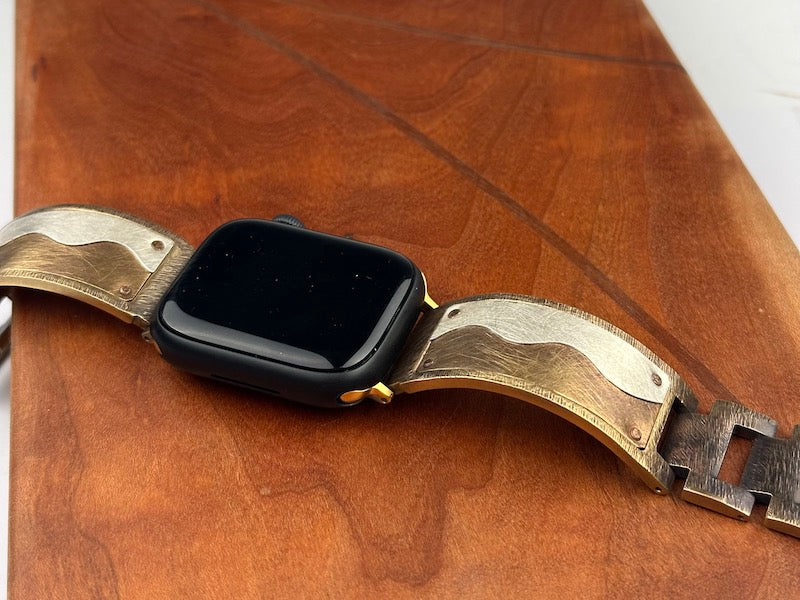 "Galatea" Silver & Brass Apple Watch Band
