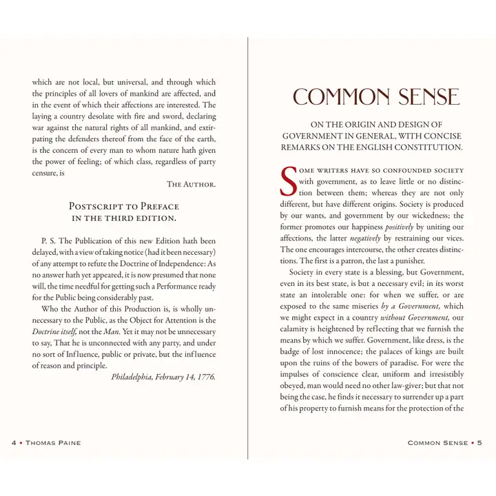 Common Sense by Thomas Paine - Heart of the Home Inc