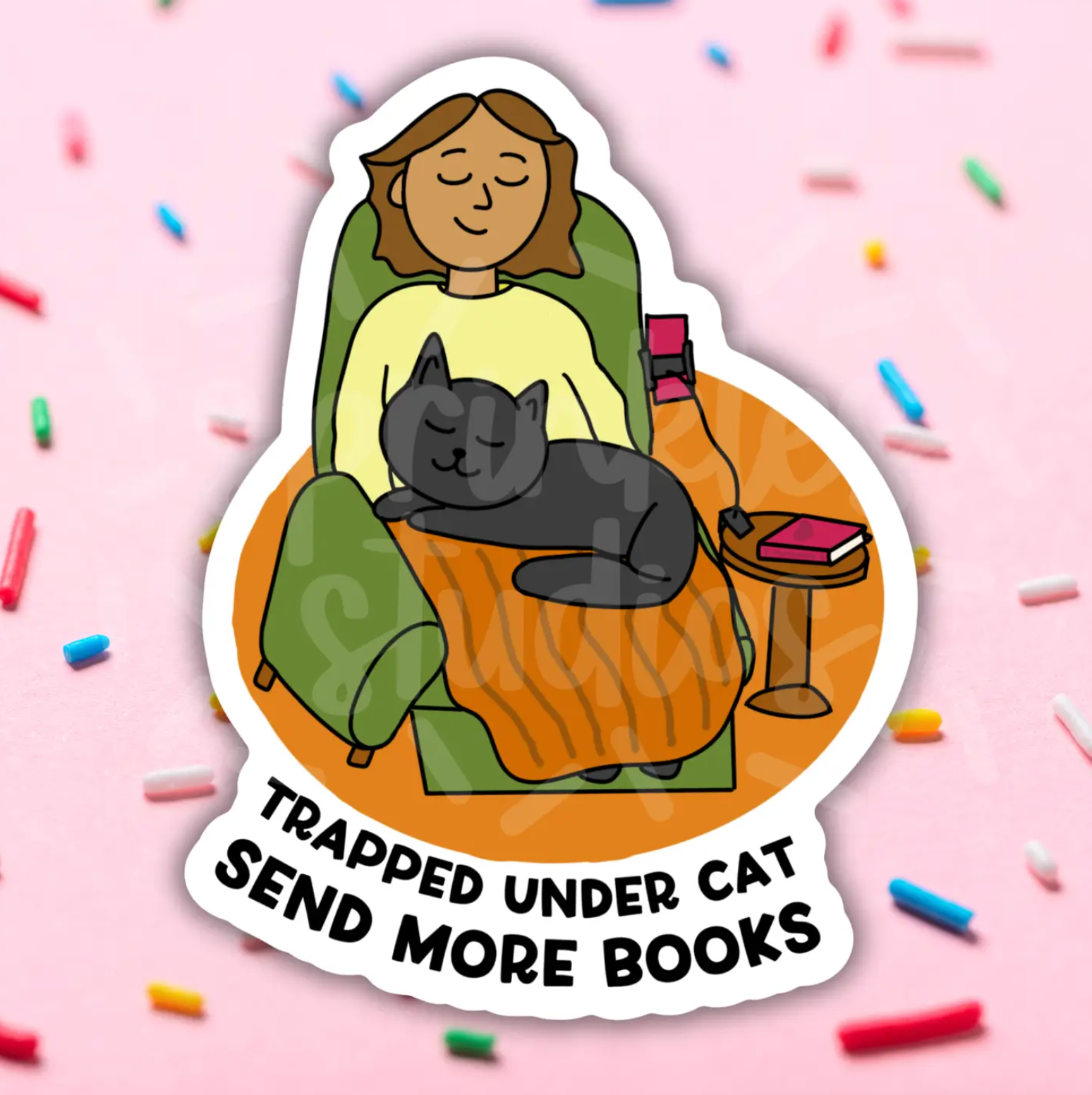 Trapped Under Cat Sticker
