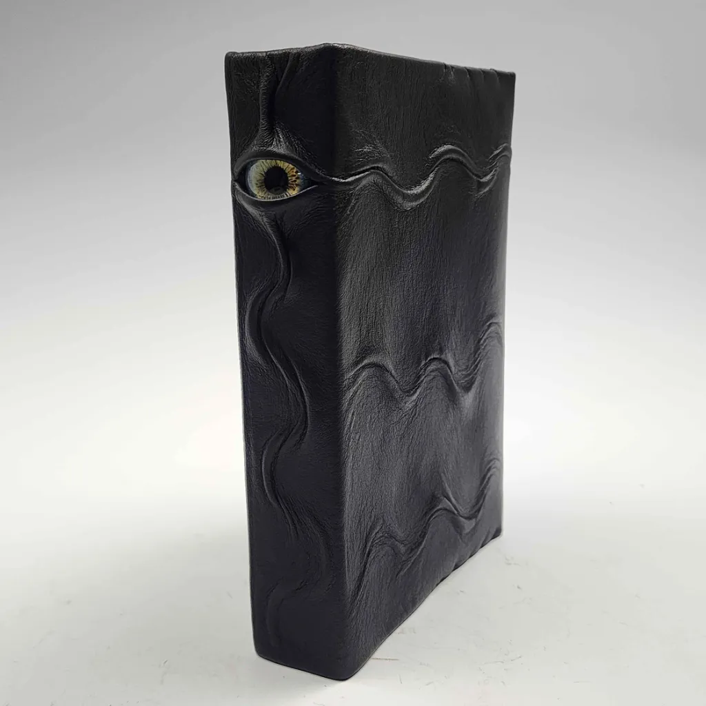 Small Sculpted Leather Journal with Spine Eye