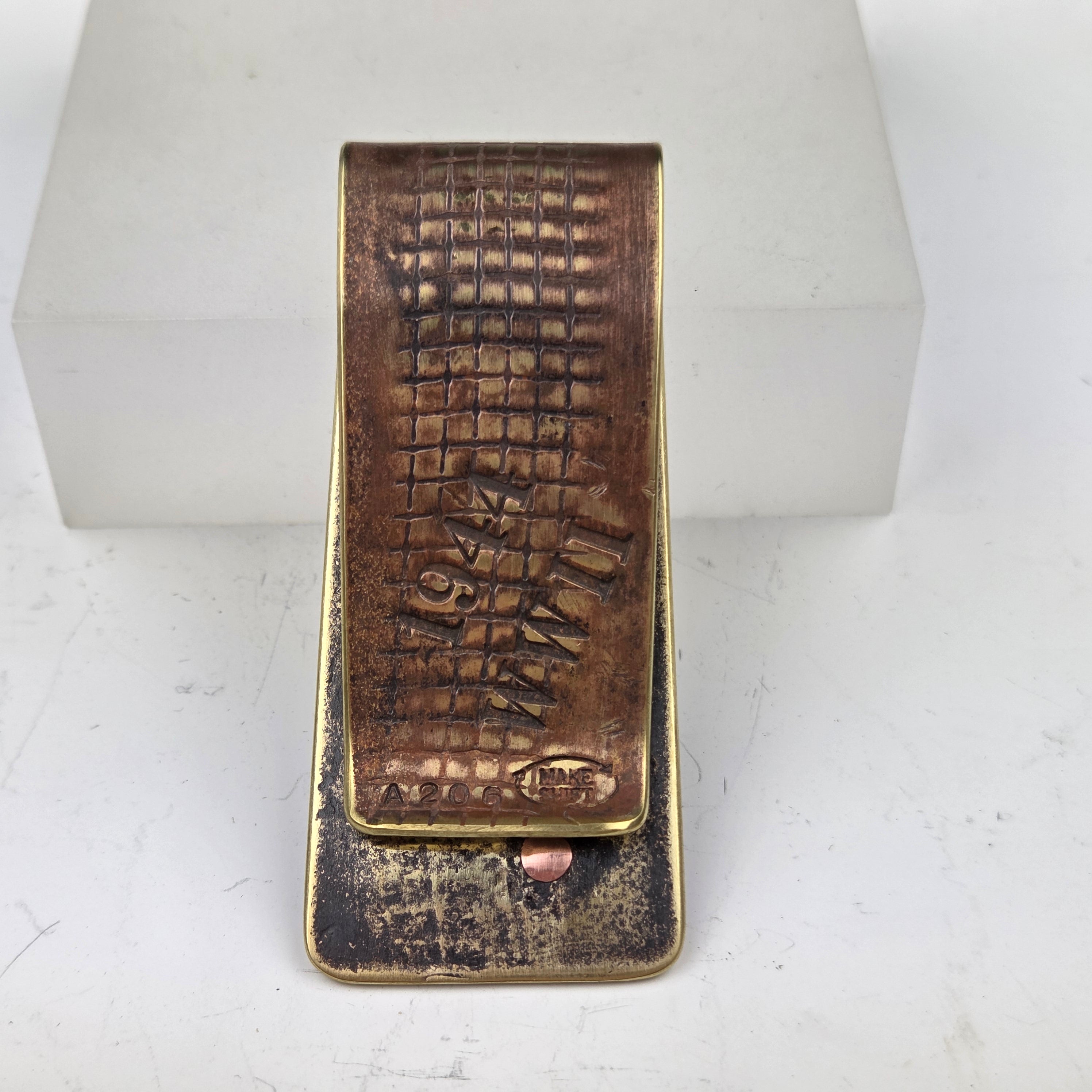 WWII Shell Mercury Dime Money Clip (Mesh Texture) - Heart of the Home Inc