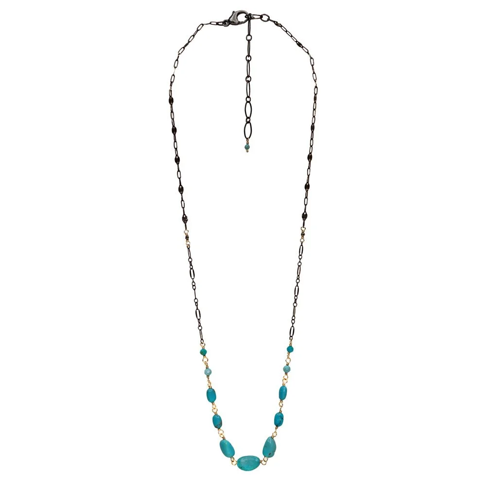Graduated Turquoise Necklace - Heart of the Home Inc