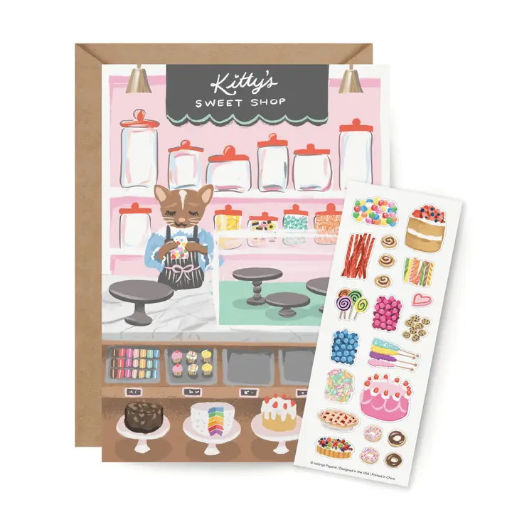 Kitty's Bake Shop Sticker Scene Card - Heart of the Home Inc