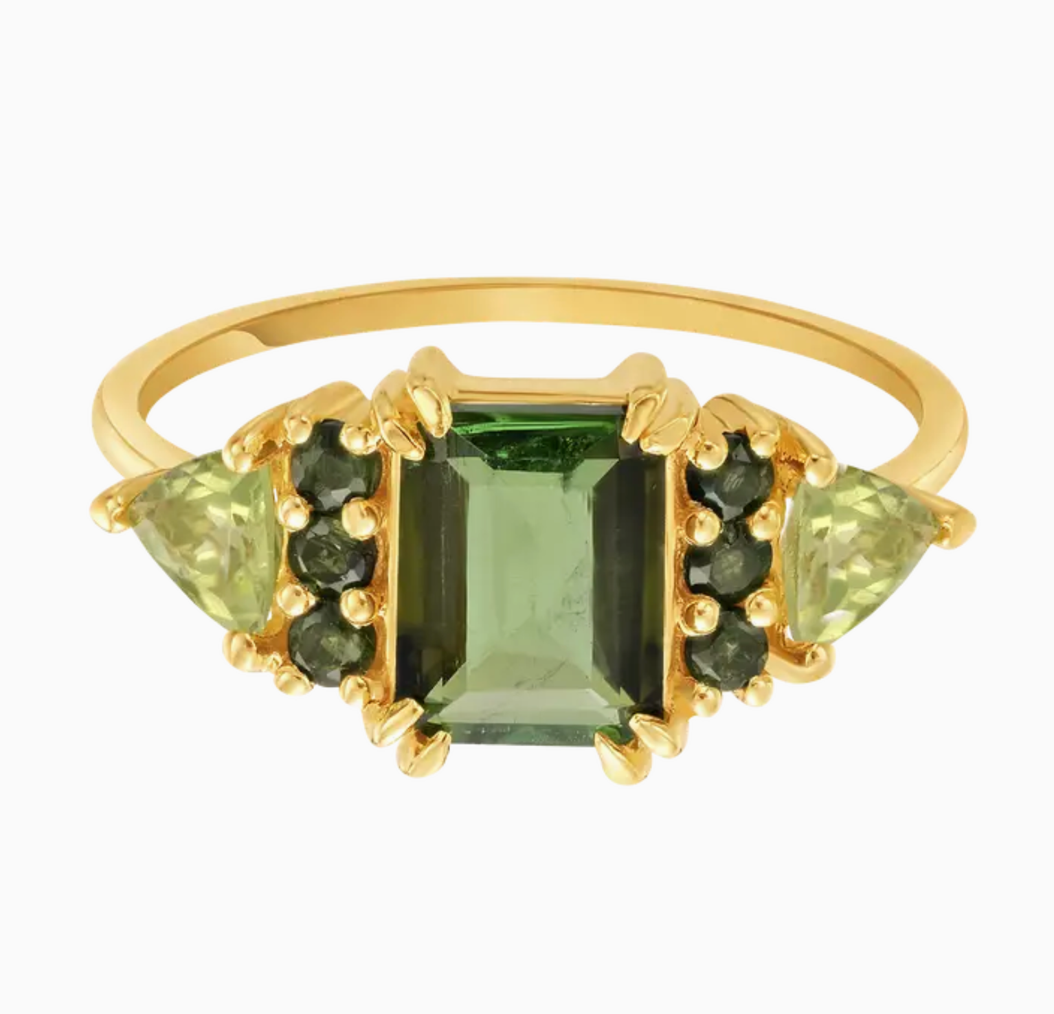 Green With Envy Ring with Topaz and Peridot in Gold - Heart of the Home Inc