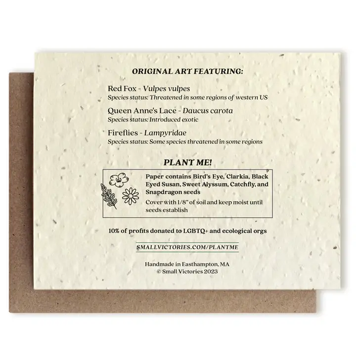 Thinking Of You Fox Plantable Card - Heart of the Home Inc