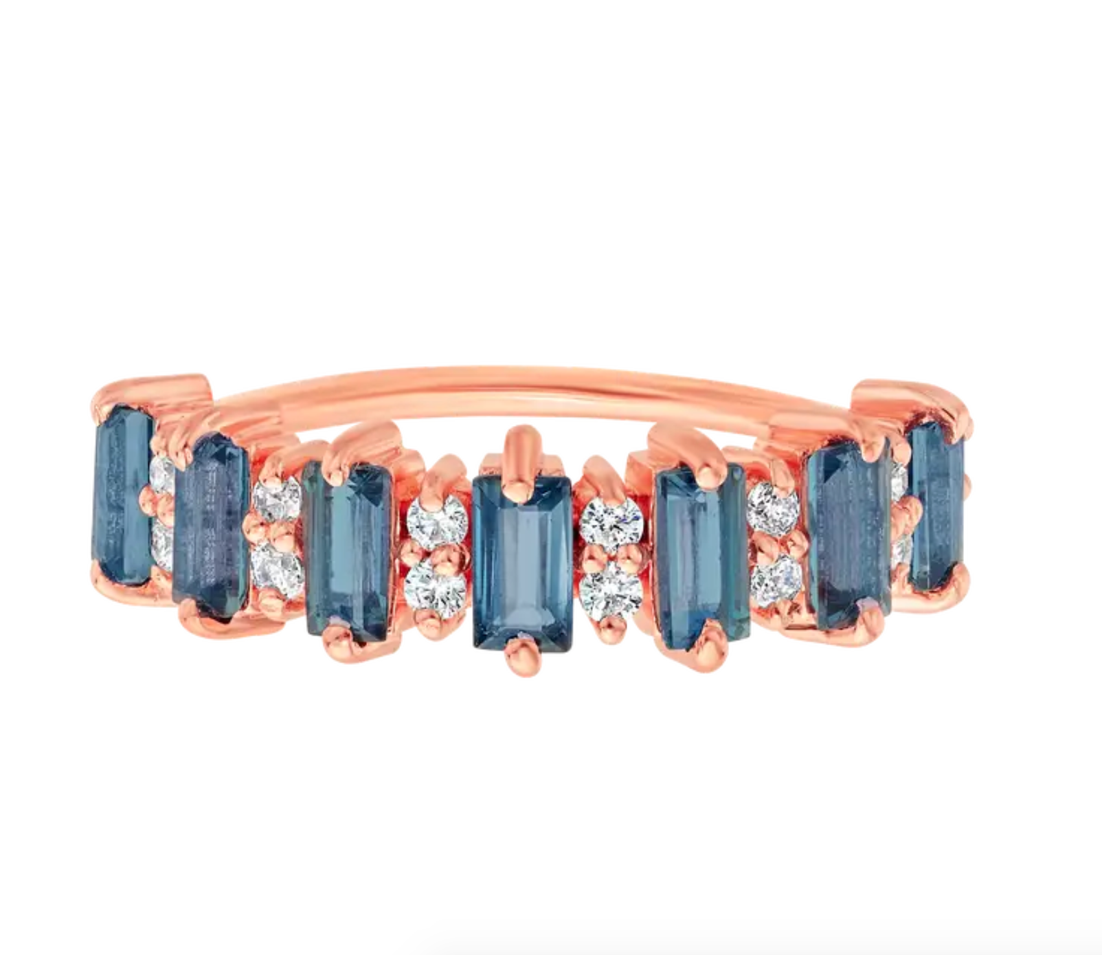 Rose Gold London Blue Topaz Canary Ring - Heart of the Home Inc