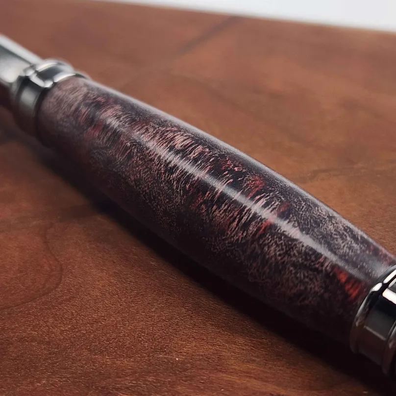 Red & Black Maple Wood Roller Pen