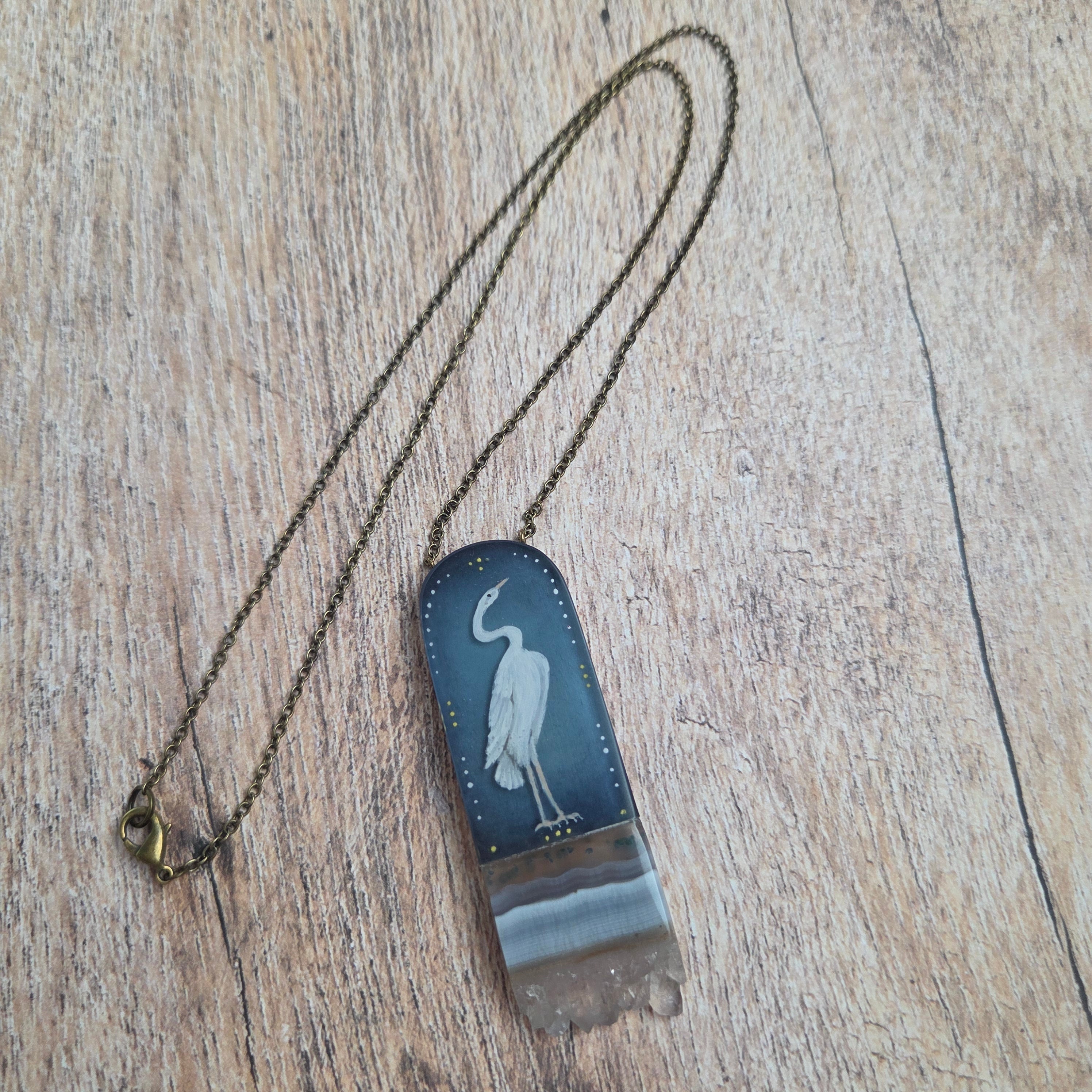 Heron Crystal Necklace