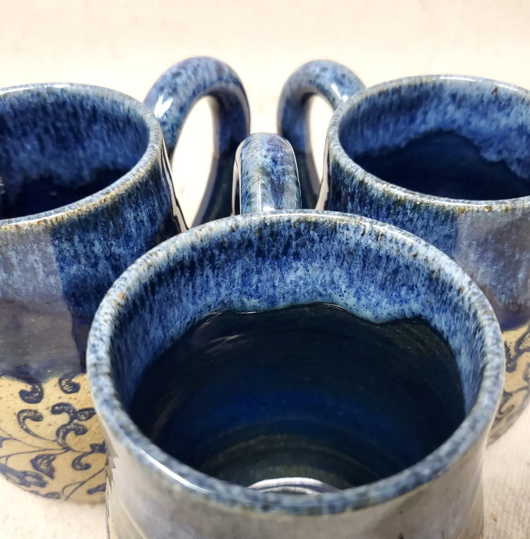 Rustic Victorian Blue Floral Mug - Heart of the Home Inc