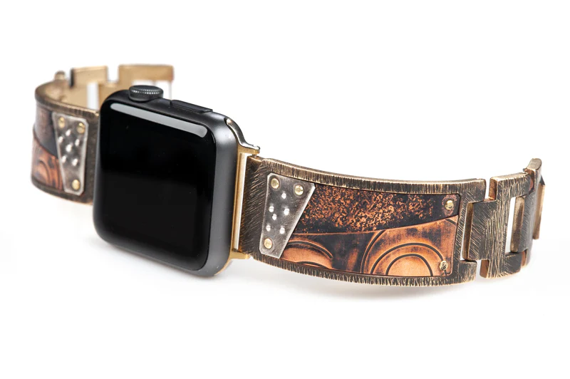 "Europa" Copper & Silver Apple Watch Band