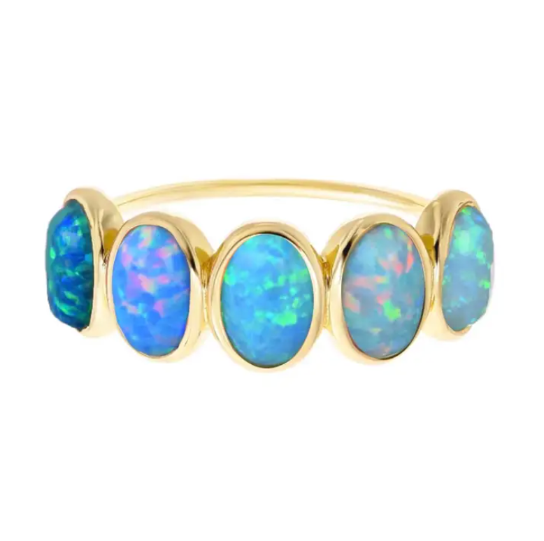 Blue Opal Ombre Candy Ring - Heart of the Home Inc