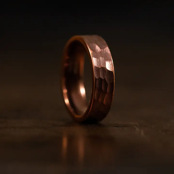 Hammered Coffee Brown Ring (6mm)