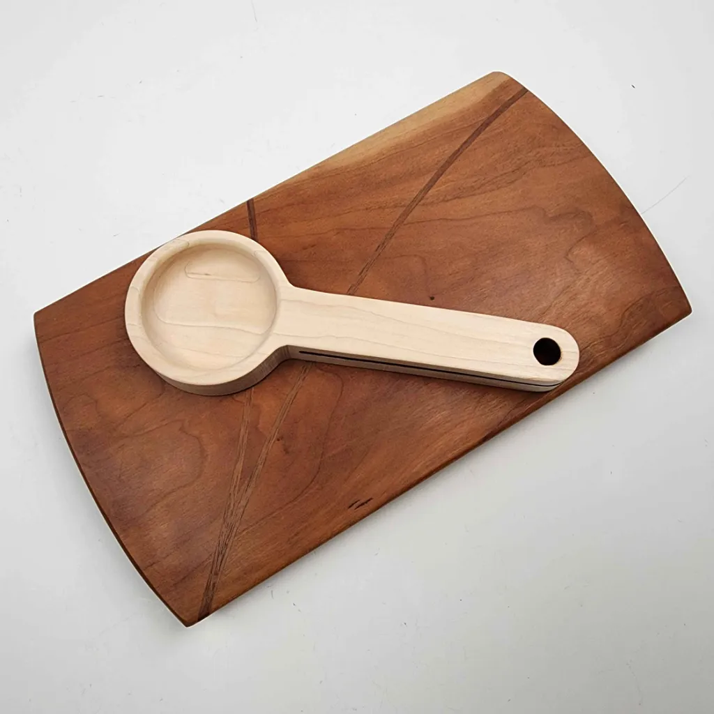 Maple Wood Coffee Scoop with Clip