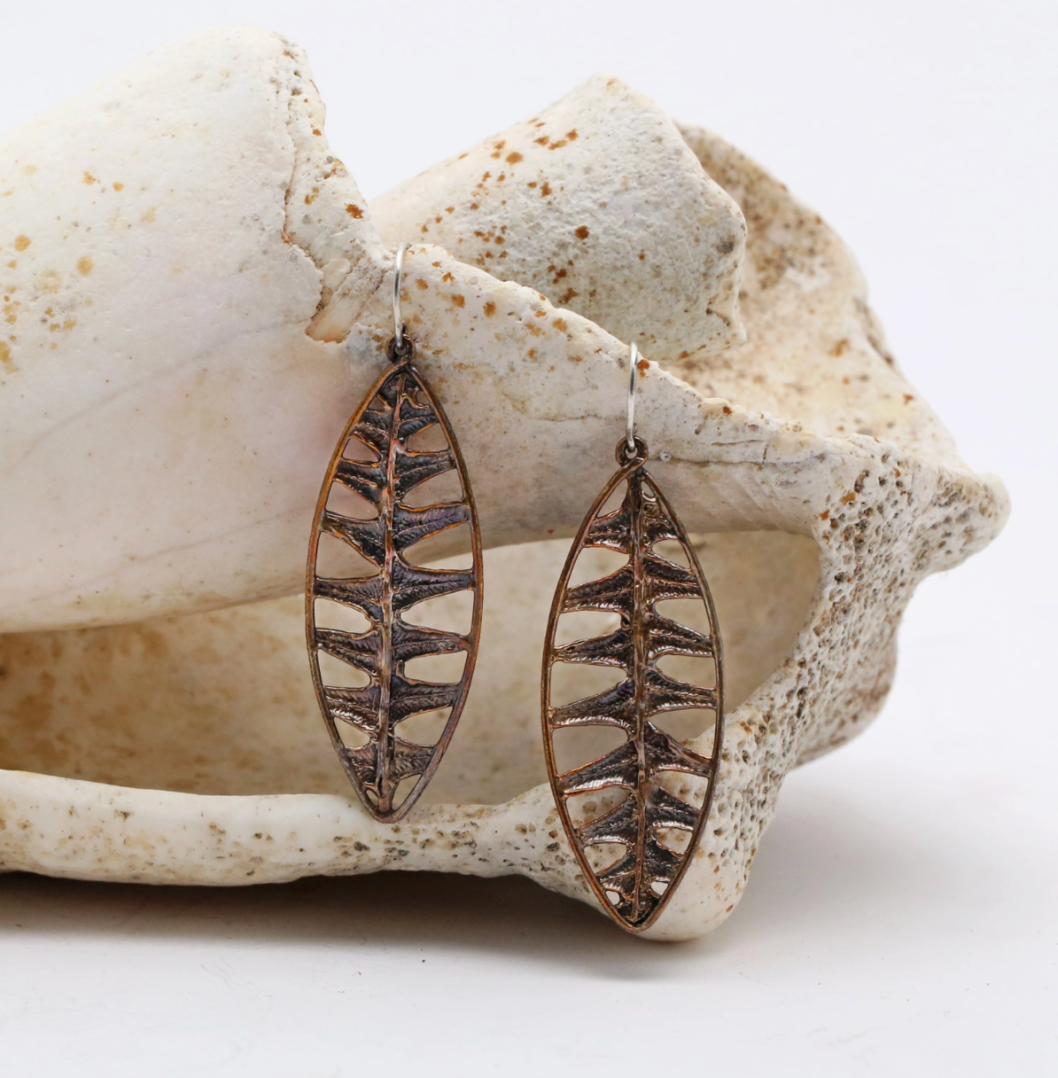 Warm Lopez Fern Medium French Hook Earrings