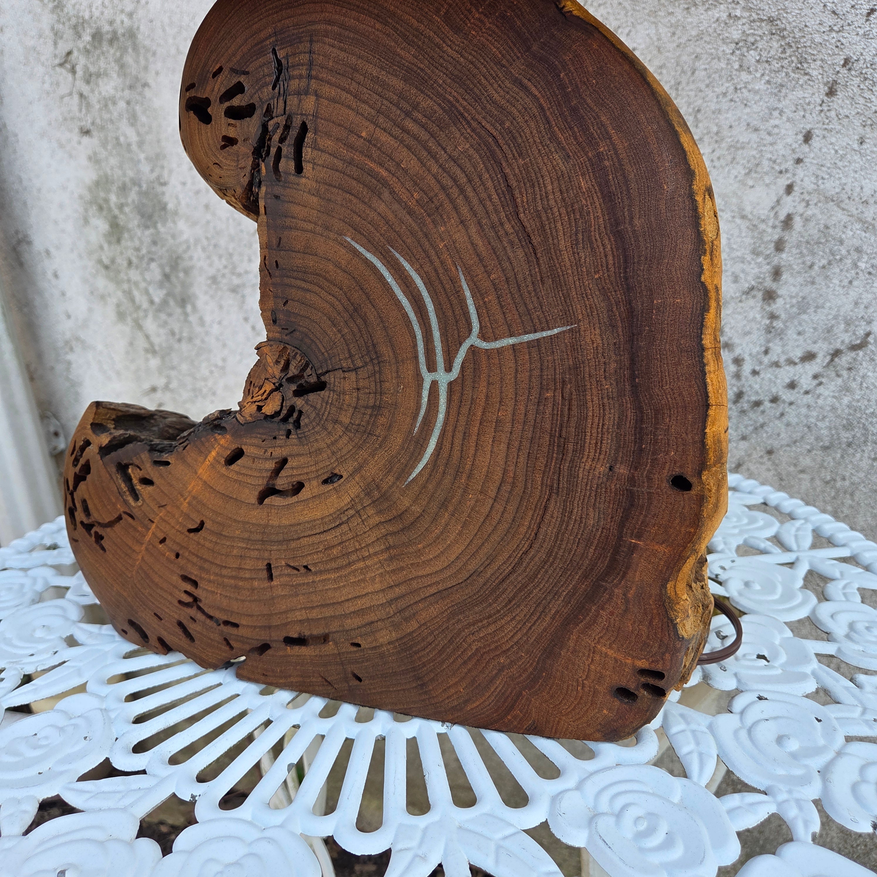 Mesquite & Turquoise Lamp with Punch Shade - Unique - Heart of the Home Inc