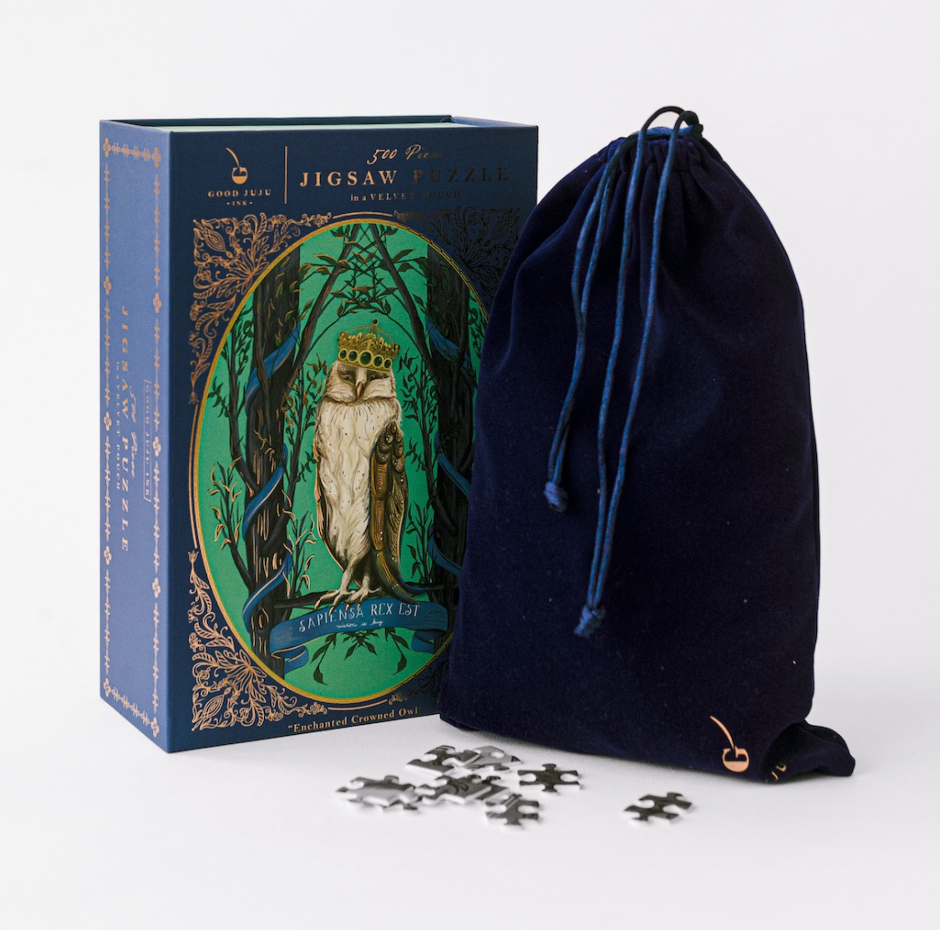 Enchanted Crowned Owl Cameo 500-Piece Puzzle - Heart of the Home Inc