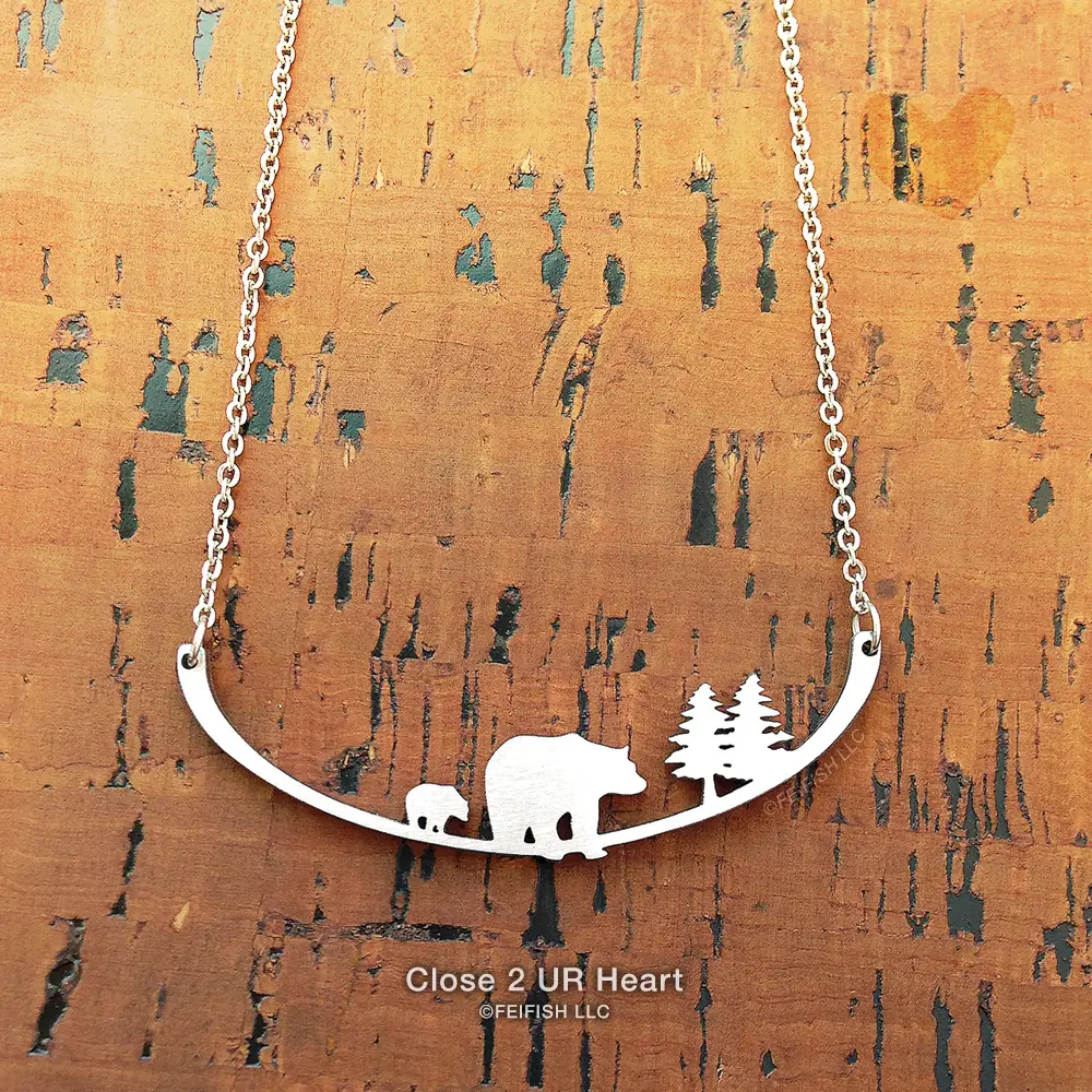 Mother Bear & Cub Necklace - Heart of the Home Inc