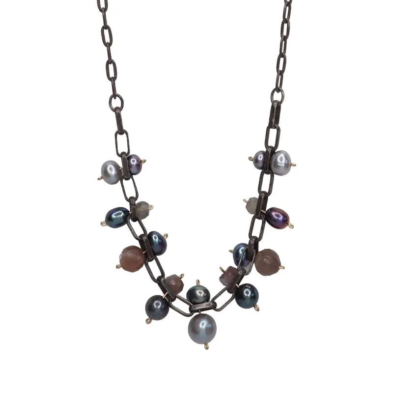 Pearl & Moonstone Studded Chain - Heart of the Home Inc
