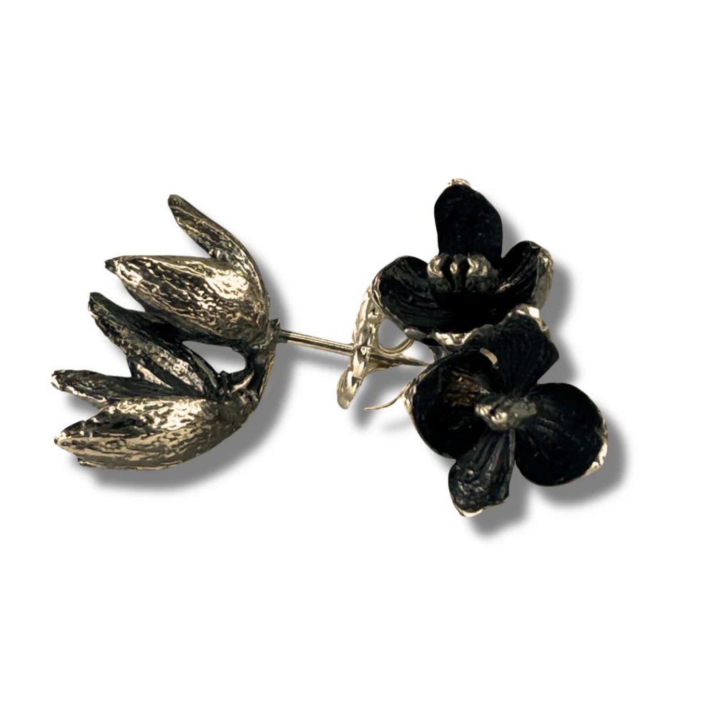 Cedar Flower Double Stud Earrings in Warm Bronze - Heart of the Home Inc