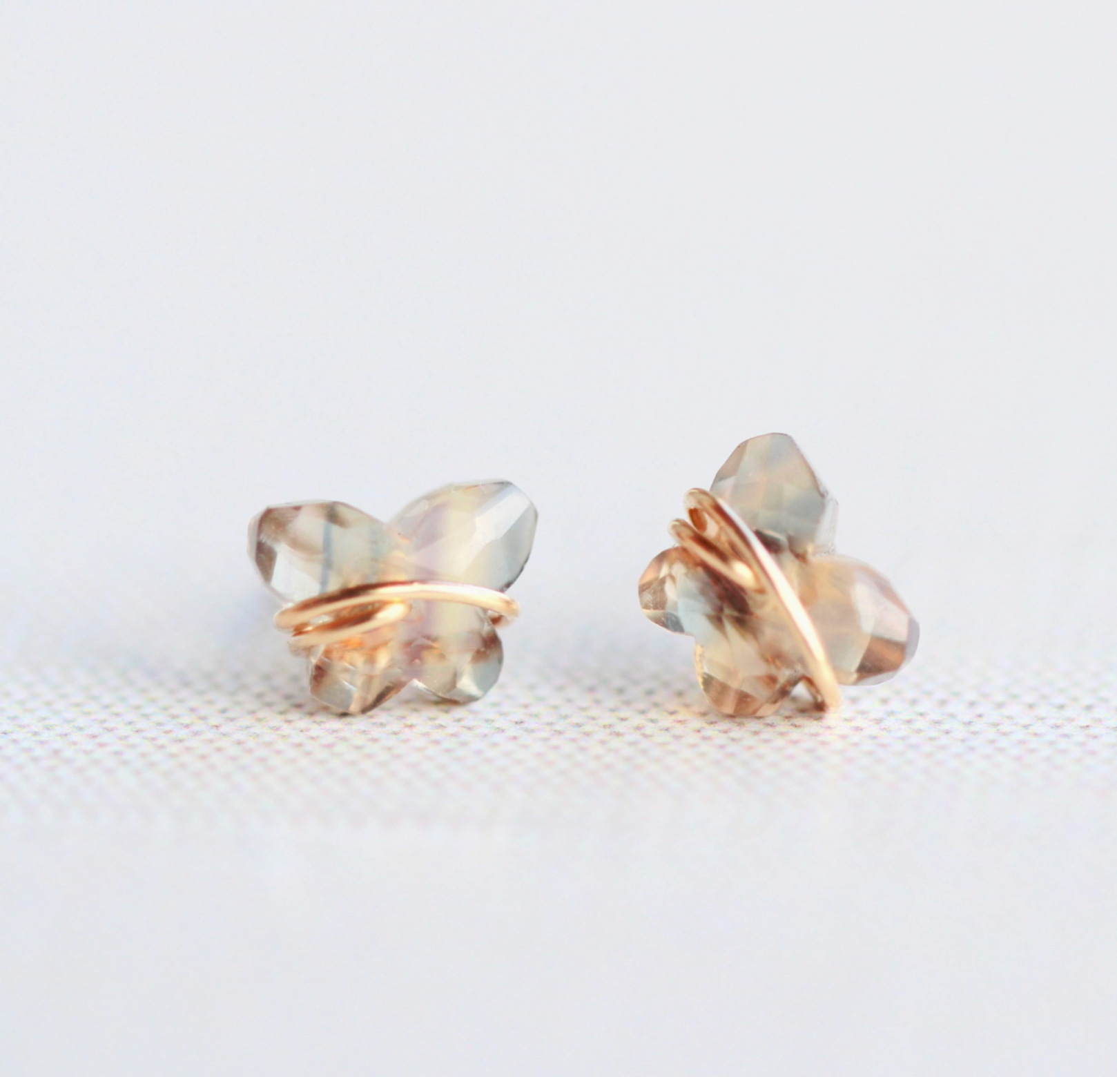 Papillon Fluorite Stud Earrings - Heart of the Home Inc