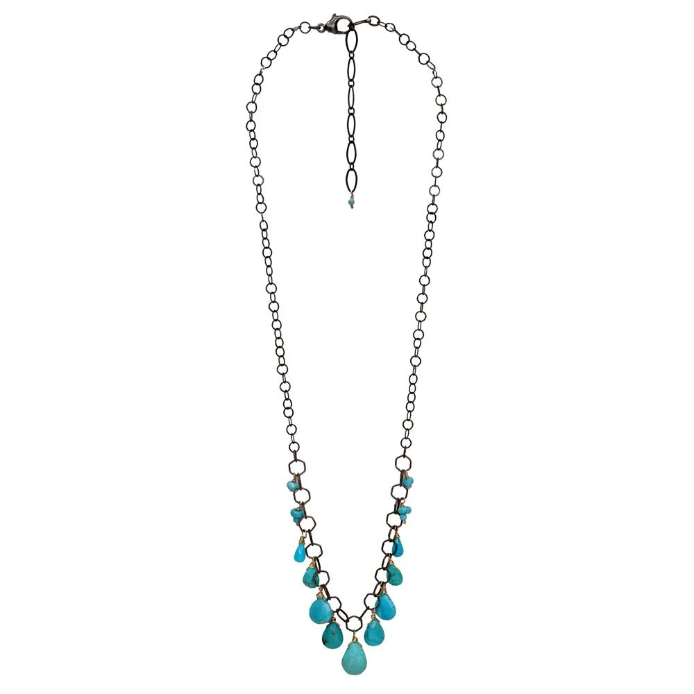 Turquoise Cascade Necklace - Heart of the Home Inc