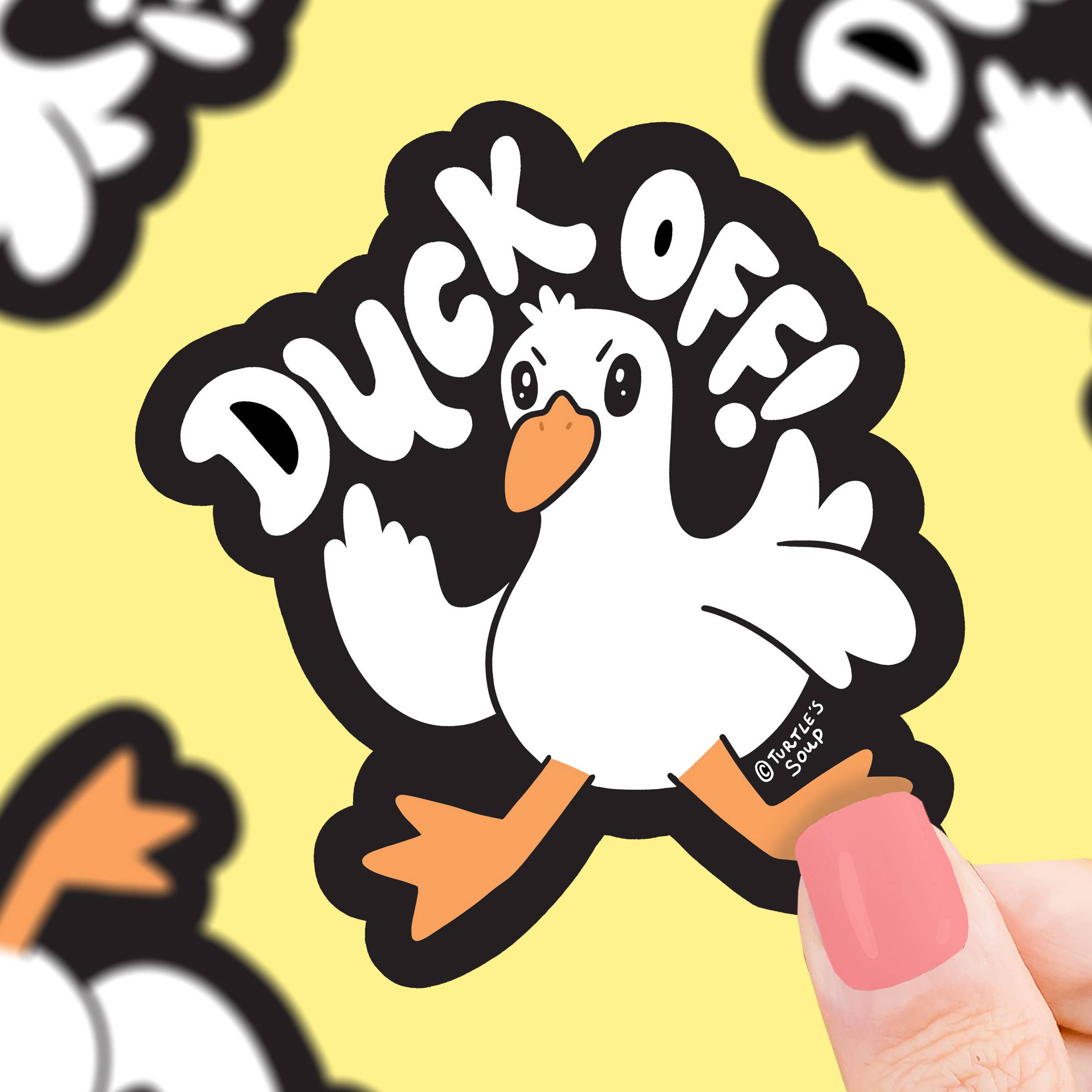 Duck Off Sticker
