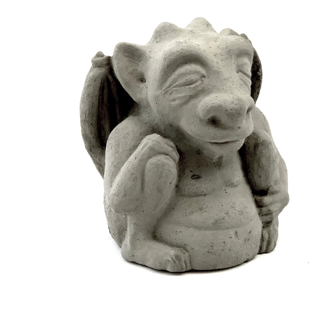 Medium Meditating Gargoyle Stone Statue - Heart of the Home Inc