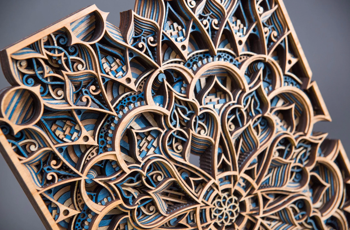 Ansari Wall Art in Blue and Natural - Heart of the Home Inc