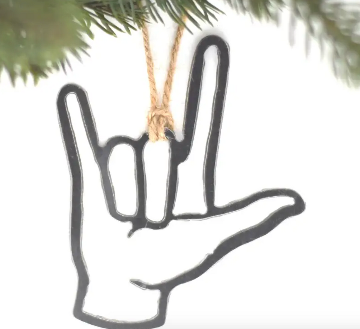 Steel I Love You ASL Ornament - Heart of the Home Inc