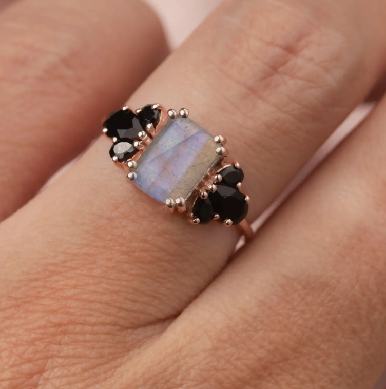 Empress Labradorite Ring in Rose Gold - Size 8 - Heart of the Home Inc