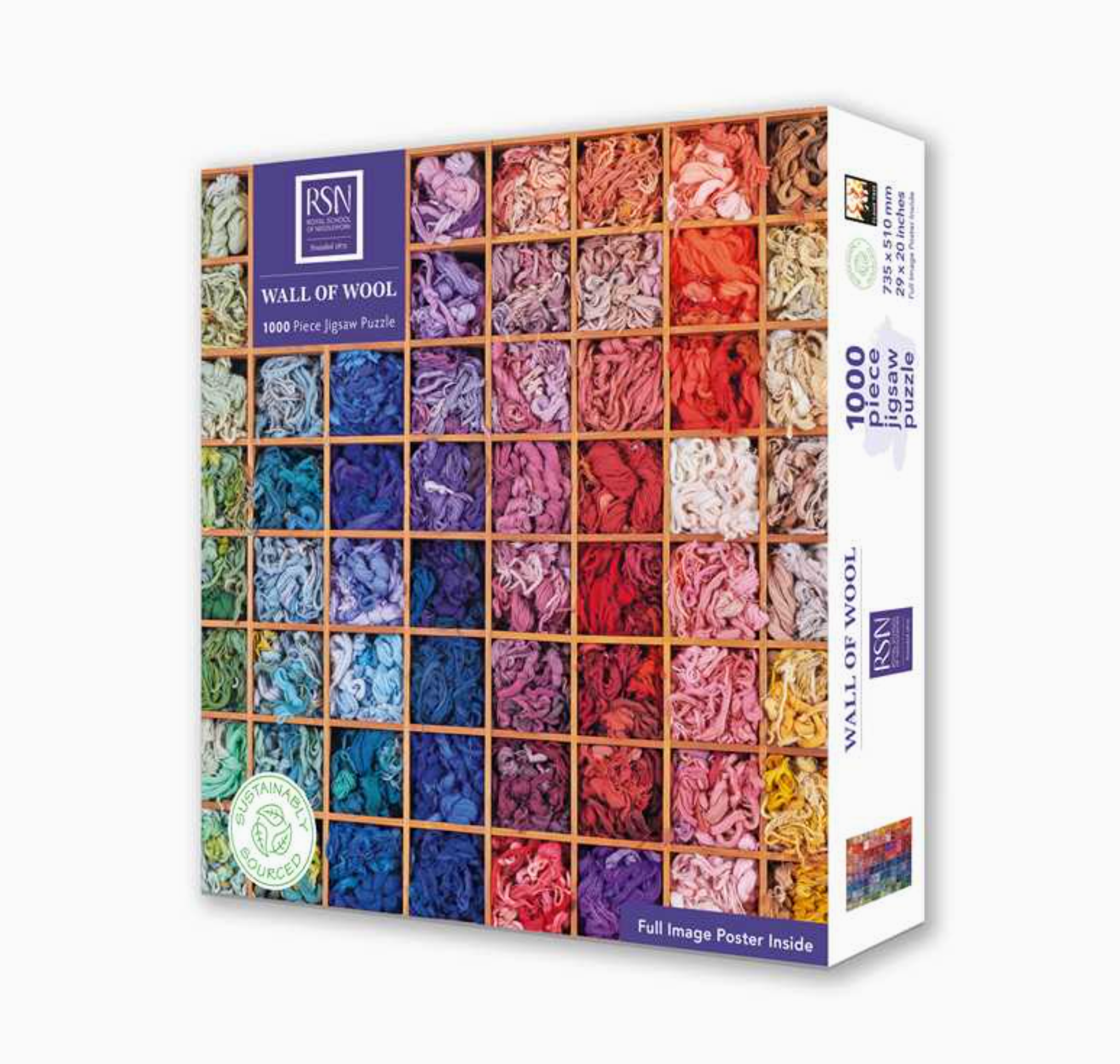 Adult Sustainable Jigsaw Puzzle: Royal School of Needlework: Wall of Wool - Heart of the Home Inc