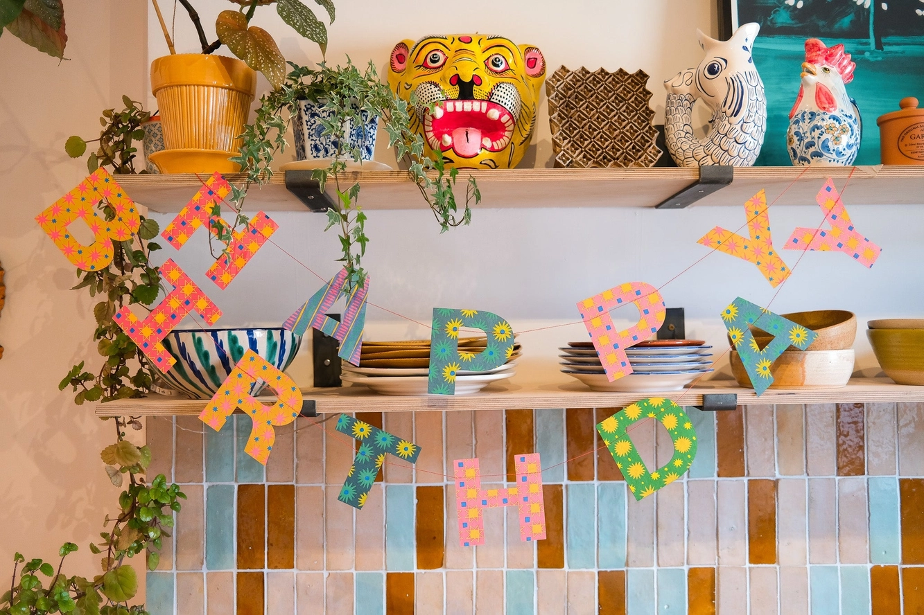 Bright Happy Birthday Letters Garland - Heart of the Home Inc