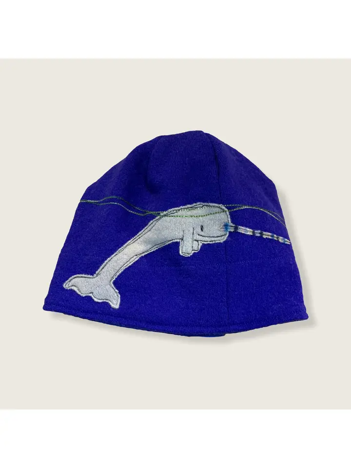 Blue Narwhal Wool Hat - Heart of the Home LV