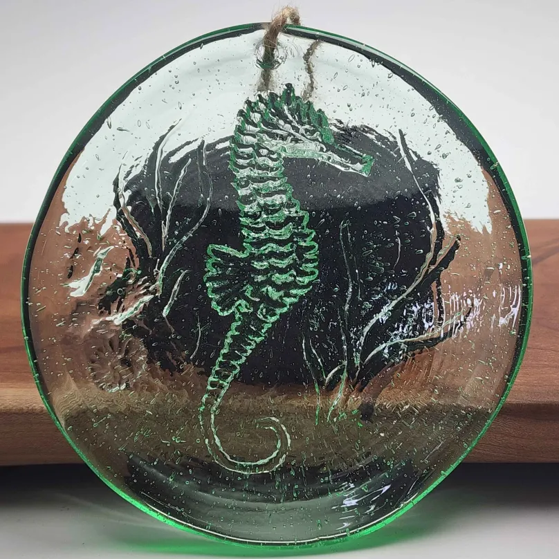 Seahorse Large Glass Token