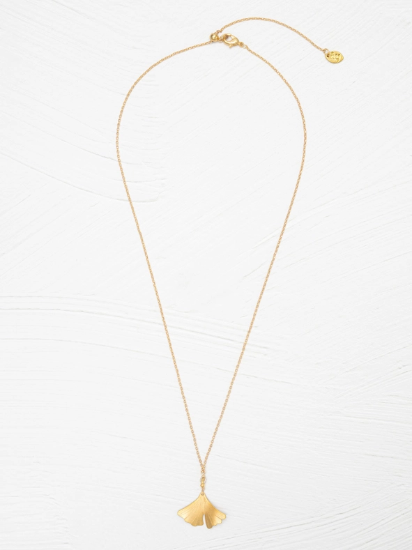Petite Ginkgo Pendant Necklace - Heart of the Home Inc
