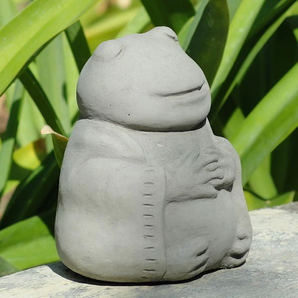 Small Meditating Frog Stone Statue - Heart of the Home Inc