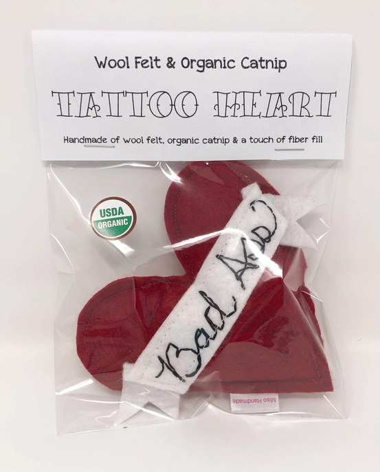 Bad Ass Catnip Heart Toy - Heart of the Home Inc