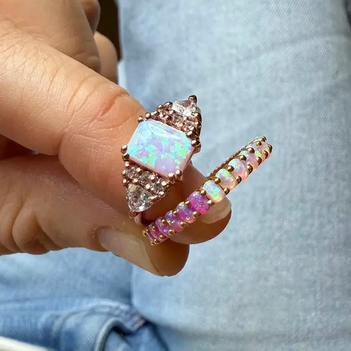 Rose Gold Pink Opal Empress Ring - Heart of the Home Inc
