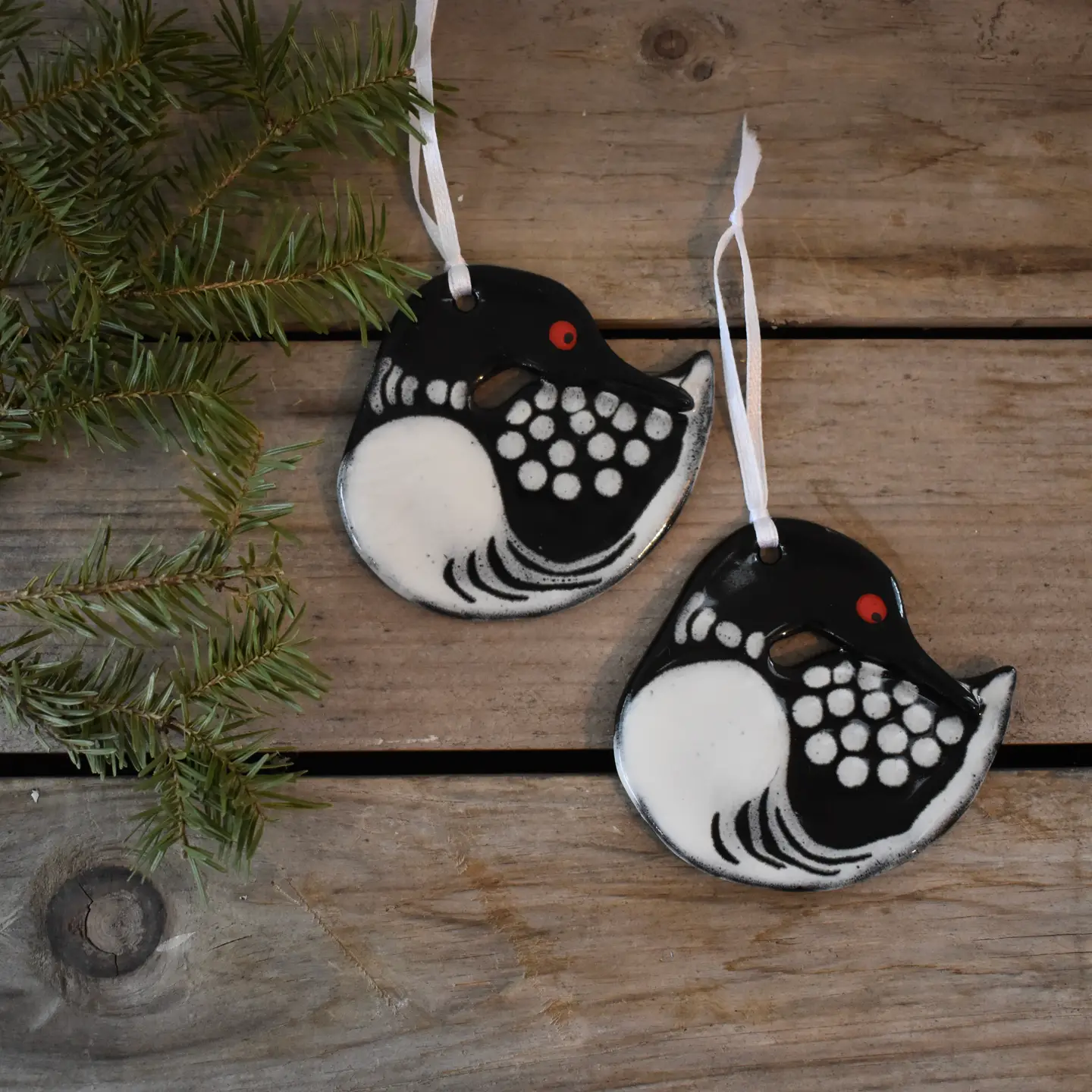 Loon Round Clay Ornament