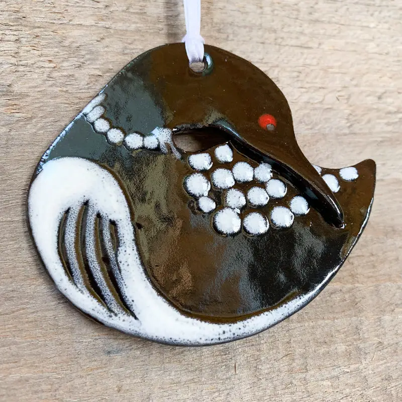 Loon Round Clay Ornament