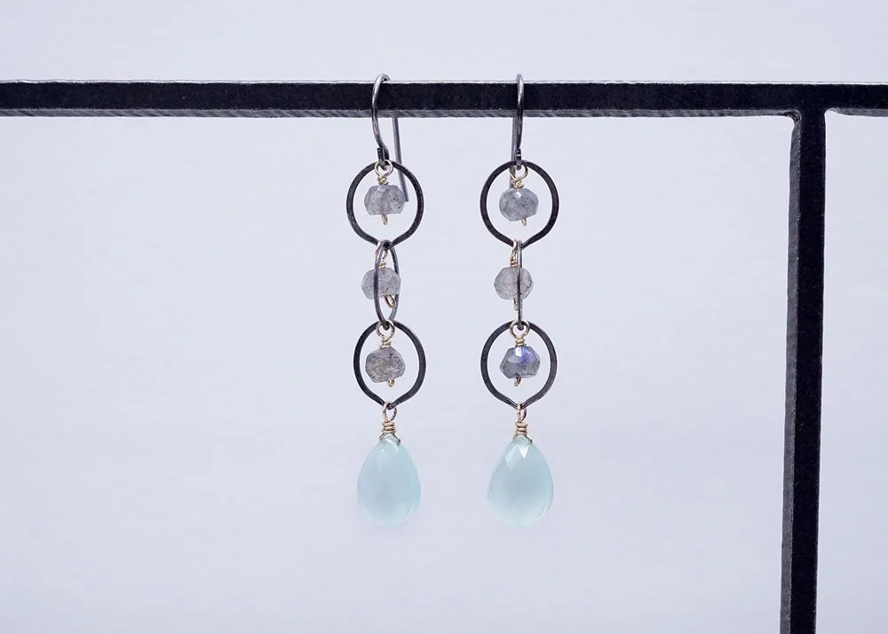 Gemstone Chainlink Earrings - Heart of the Home Inc