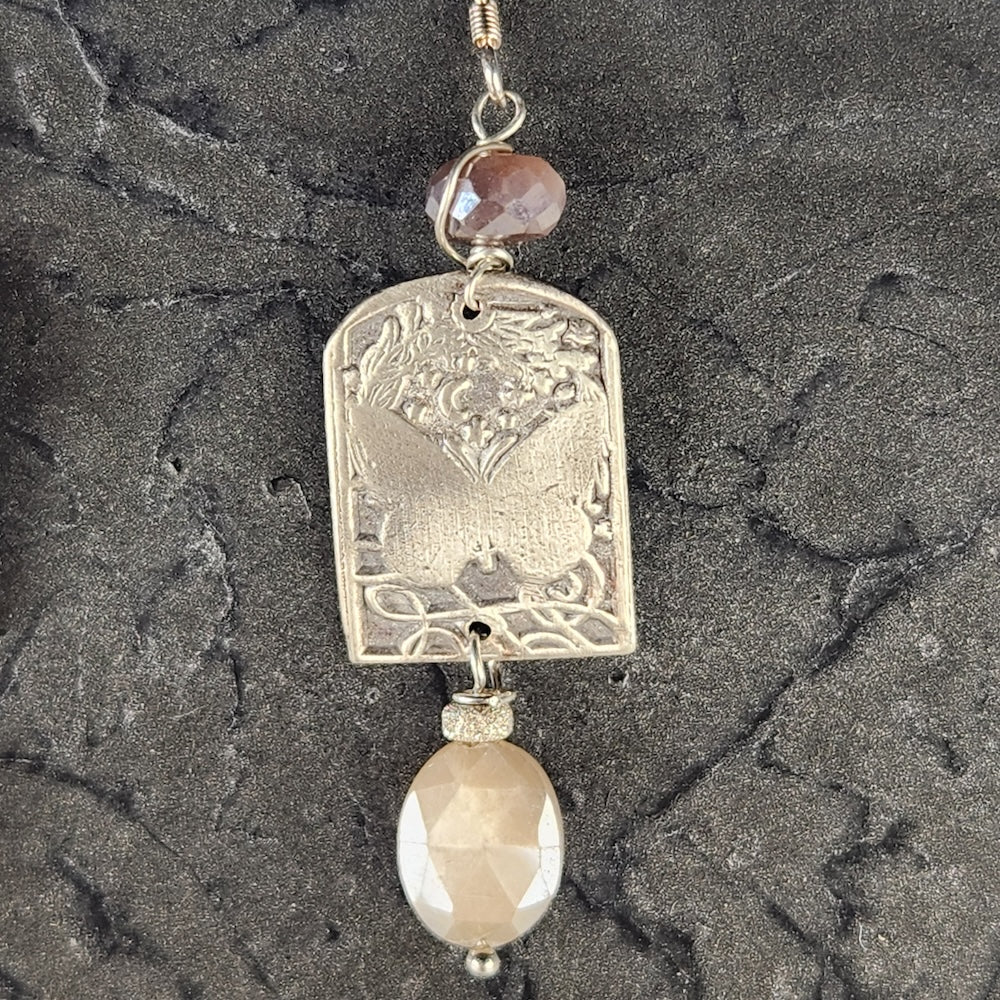 Silver Butterfly Earrings With Moonstones - Heart of the Home Inc