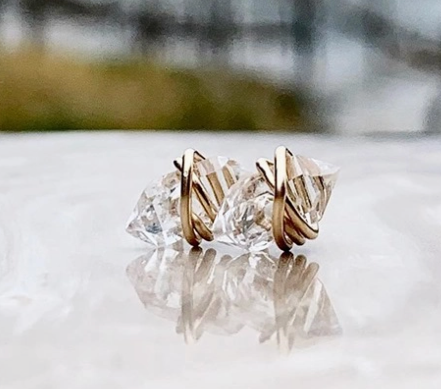 Herkimer Stud Earrings - Heart of the Home Inc