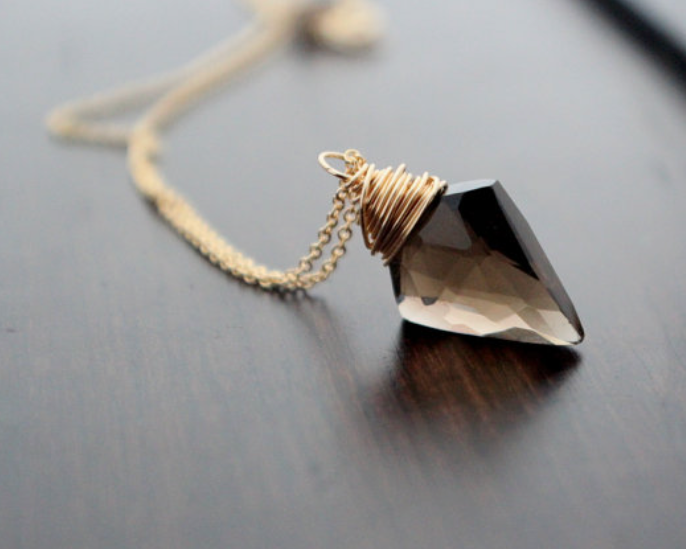 Smoky Quartz Arrow Necklace - Heart of the Home Inc