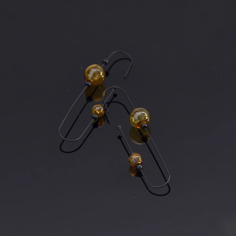 Amber Harp Hoop Earrings - Heart of the Home Inc