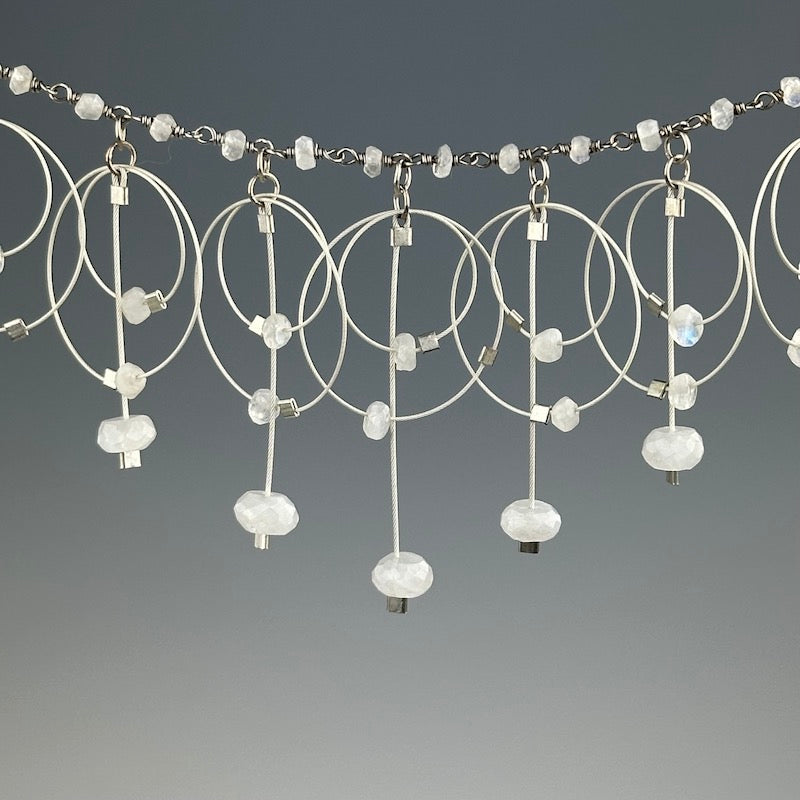 Moonstone Caviar Clusters Necklace