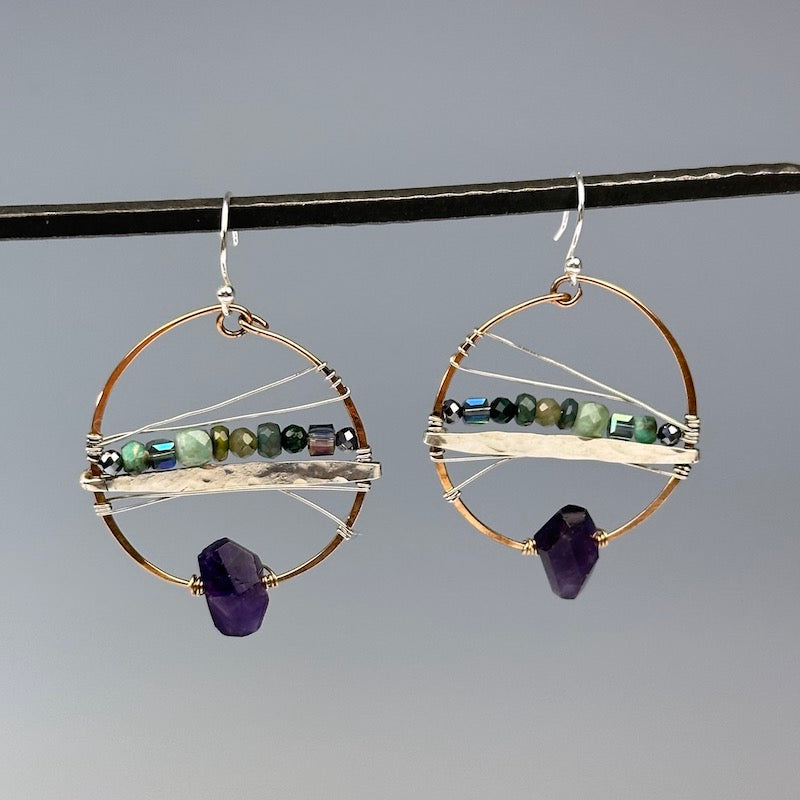 Equator Amethyst Earrings - Heart of the Home Inc
