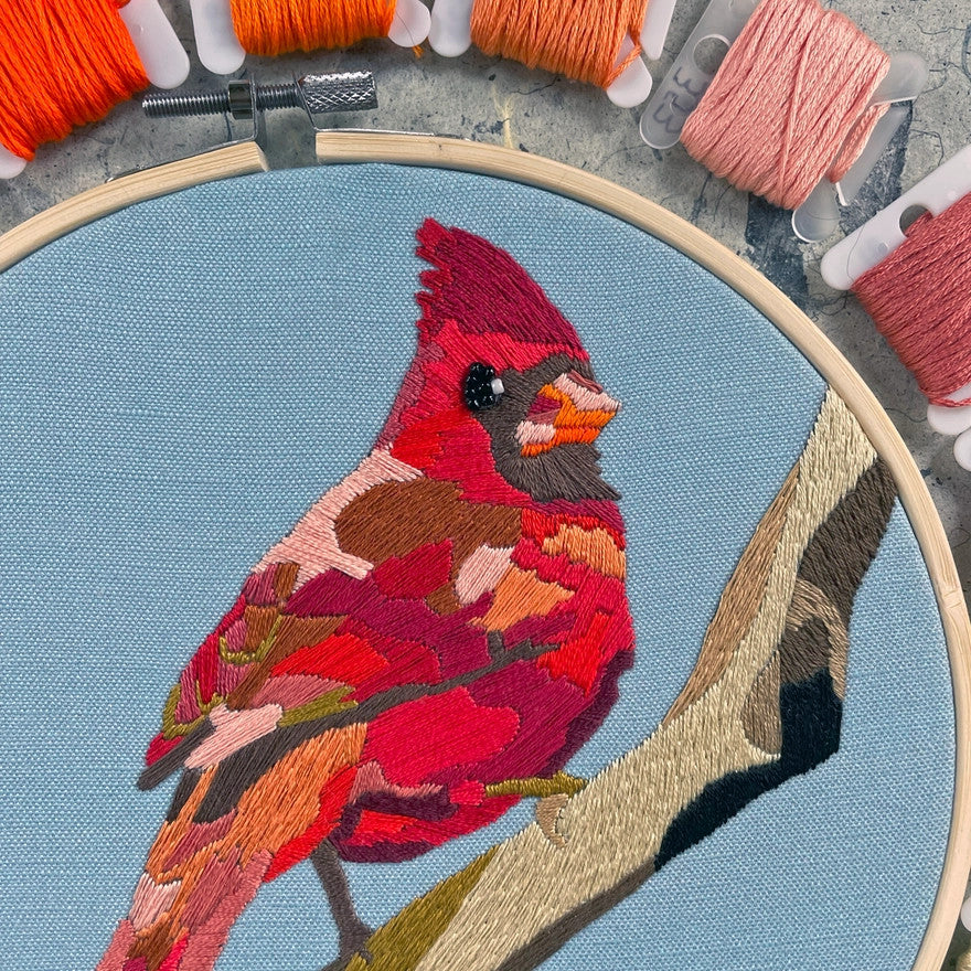 Cardinal Embroidery & Beadwork Kit